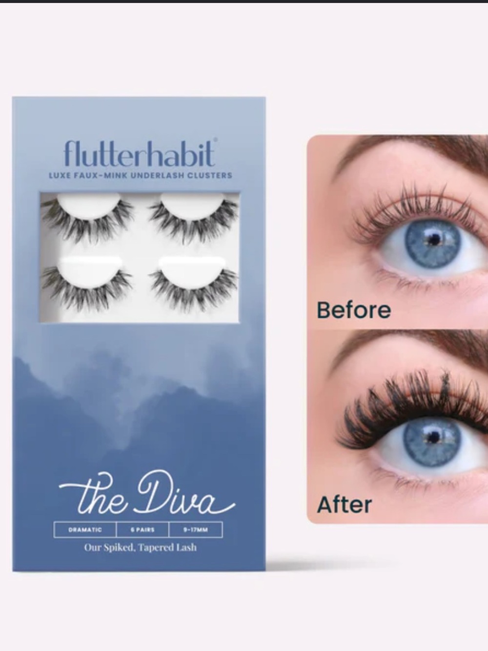 NIB Flutterhabit The Diva Lashes